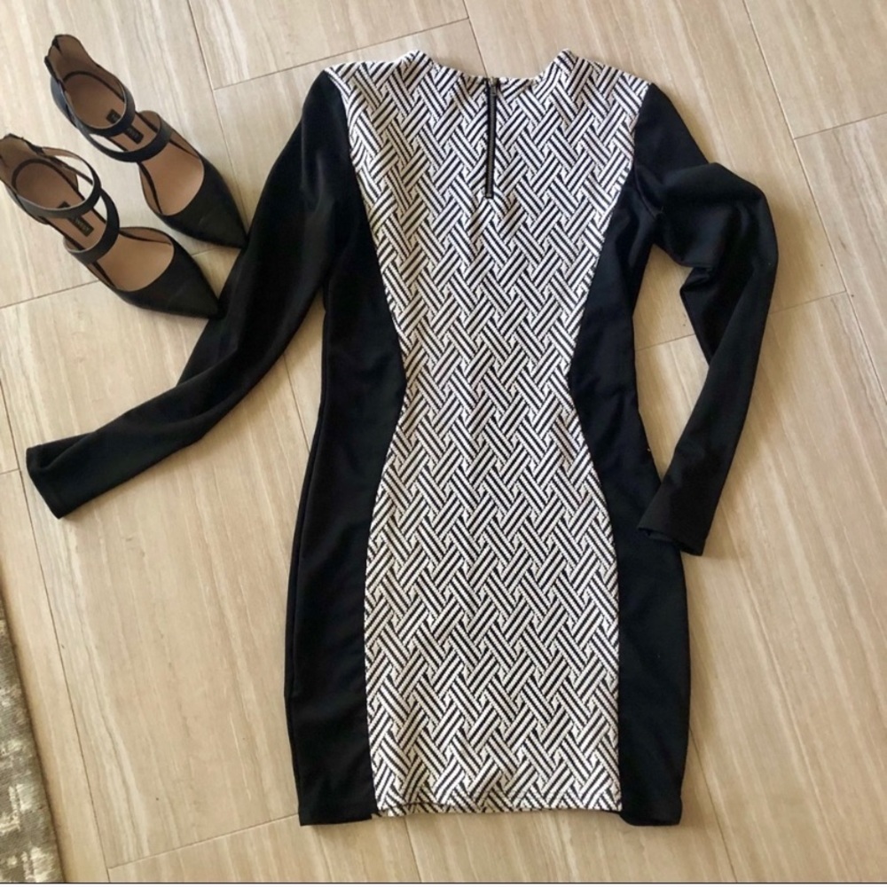 ✨ BLACK AND WHITE BODYCON H&M DRESS ✨ - Picture 7 of 7